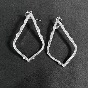 Kendra Scott Sophee Silver Tone Teardrop Dangle Drop French Hook Earrings